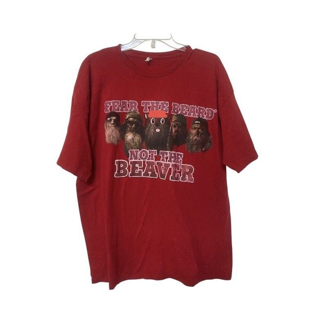 Bucee's Duck Dynasty Duck Commander Fear the Beard Not the Beaver T-Shirt 2XL